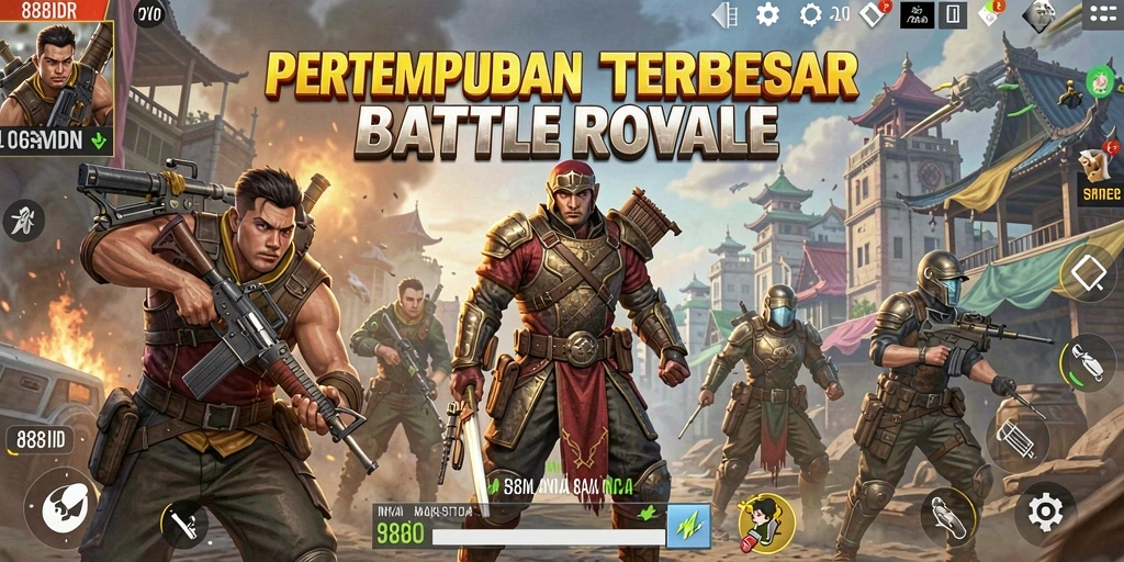 Tampilan gameplay seru di medan pertempuran Battle Royale.