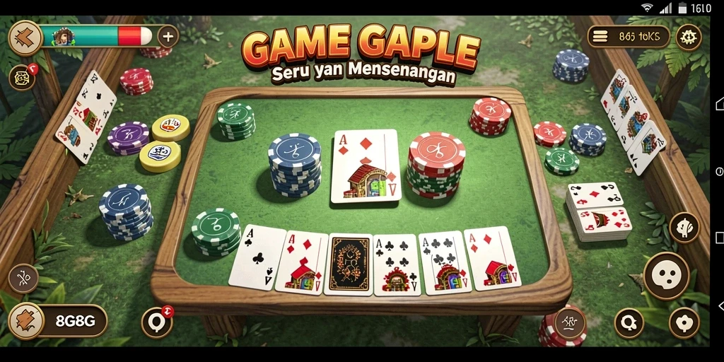 Tampilan gameplay seru dalam permainan Gaple 8G8G.