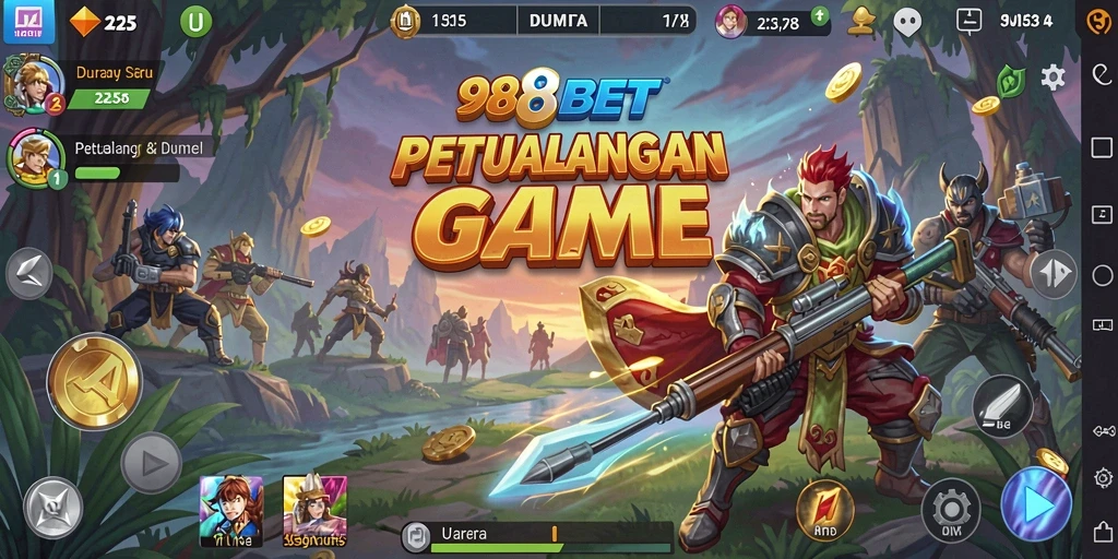 Tampilan gameplay 988BET dalam suasana petualangan yang mendebarkan.