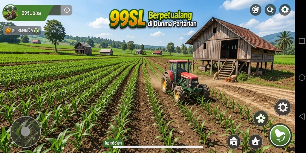 Screenshot gameplay di 99SL menunjukkan aktivitas bertani yang menyenangkan.