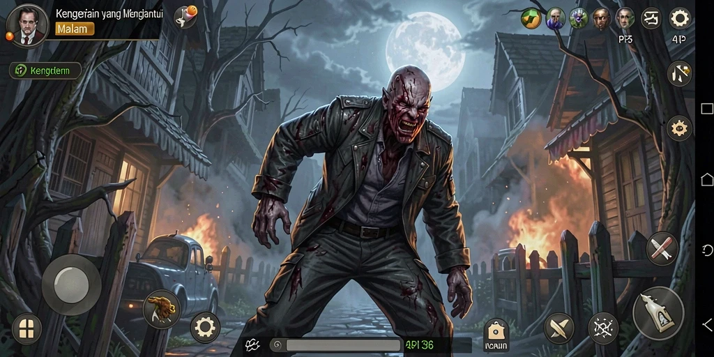 Screenshot menampilkan aksi mendebarkan dalam gameplay Horror API36.