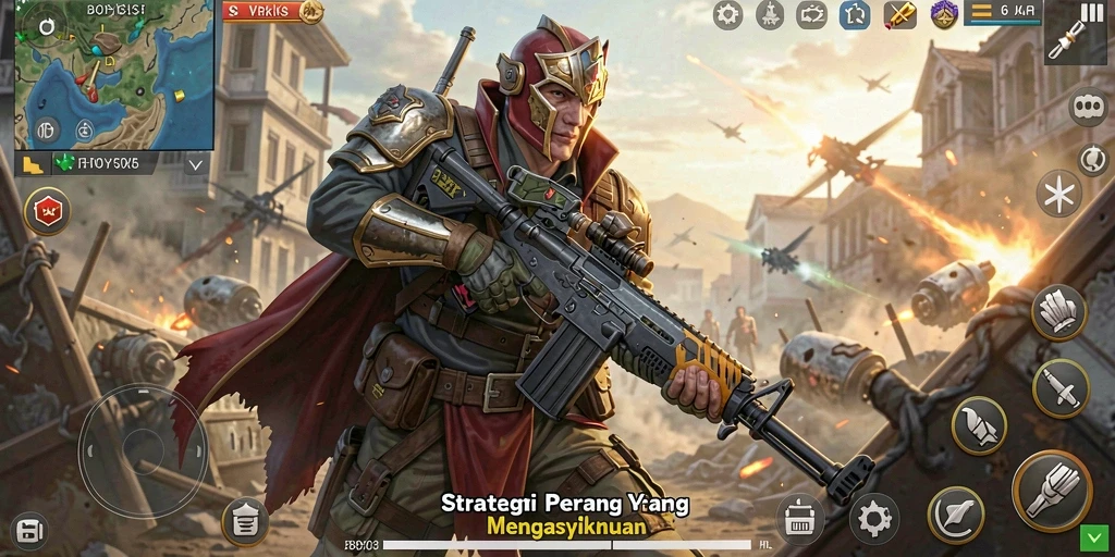 Screenshot gameplay BOY303 yang memperlihatkan strategi pertempuran yang intens.