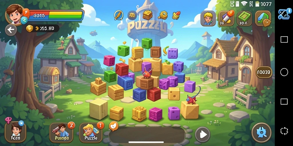 Tampilan gameplay C0077 yang penuh warna dan menantang.