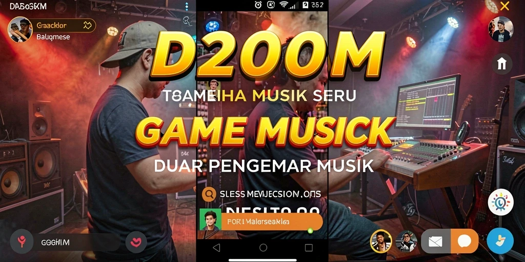 Tampilan gameplay D200M yang penuh warna dan seru dalam bermain musik.