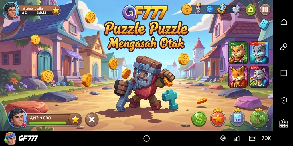 Screenshot gameplay GF777 menampilkan tantangan puzzle yang seru.