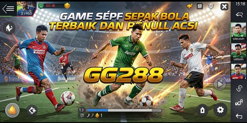 Tangkapan layar gameplay GG288 yang menggambarkan aksi sepak bola seru.