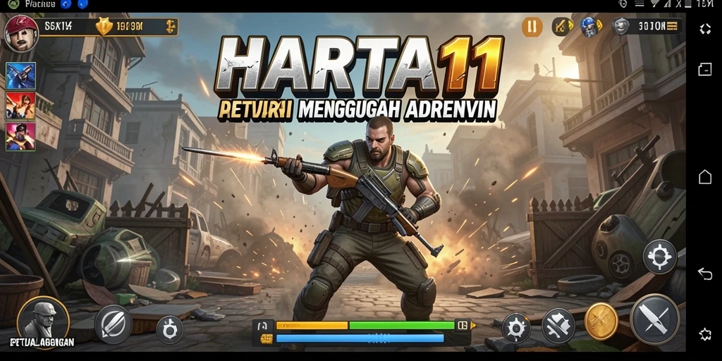 Screenshot HARTA11 menampilkan aksi mendebarkan dengan karakter beraksi.