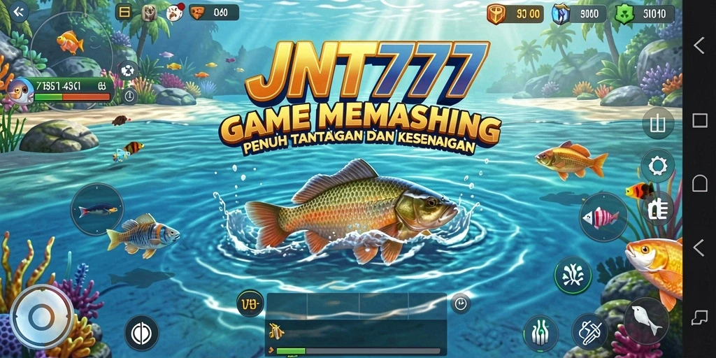 Tampilan gameplay JNT777 yang seru dan interaktif saat memancing.