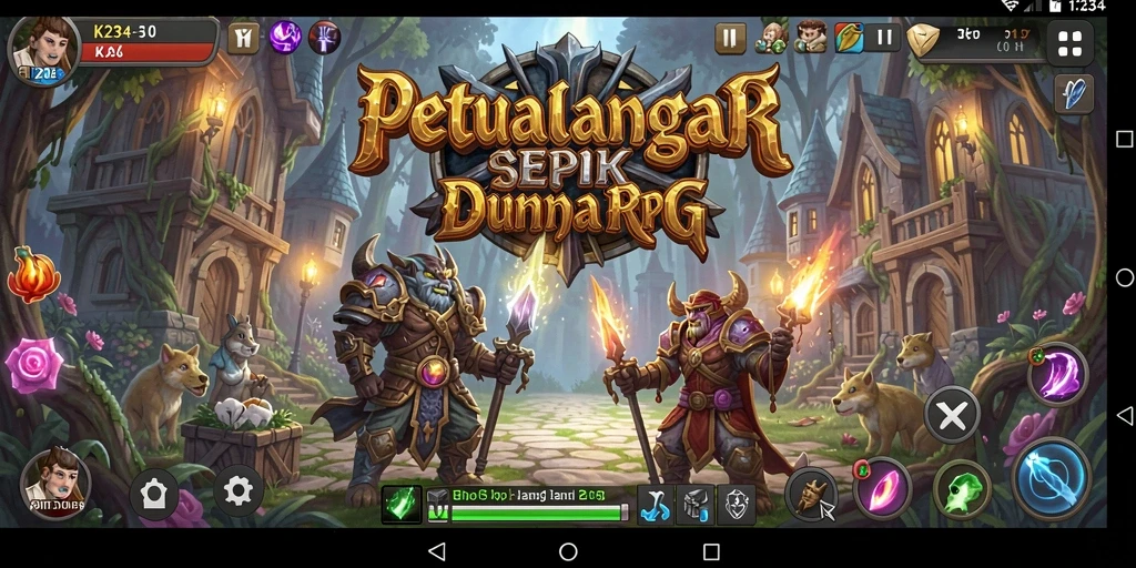 Tampilan gameplay K234 yang menampilkan aksi epik dalam petualangan RPG.