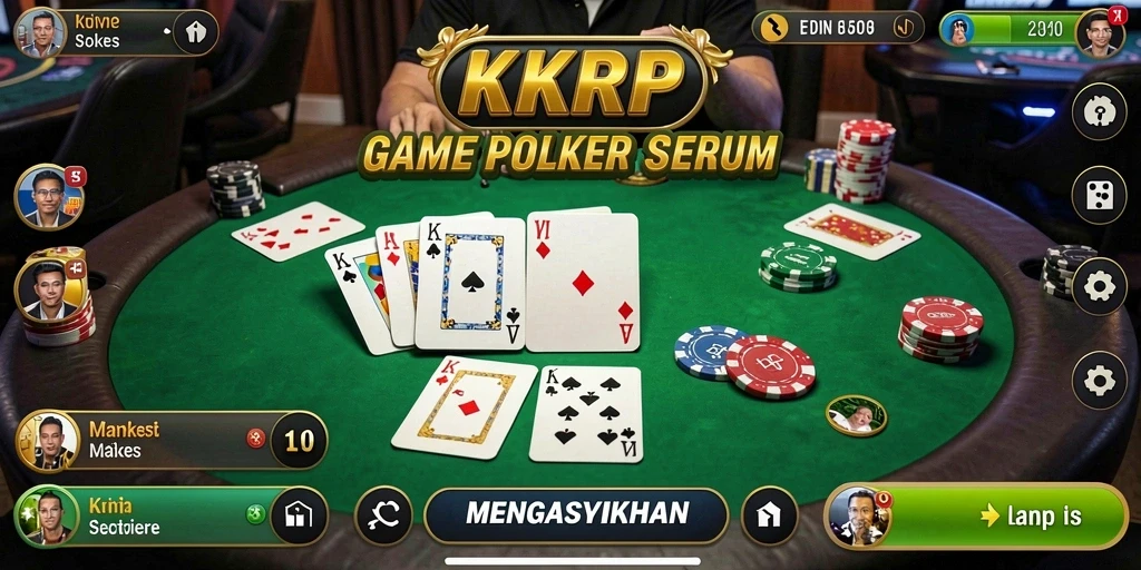 Screenshot KKRP menampilkan gameplay poker yang mendebarkan dan interaktif.