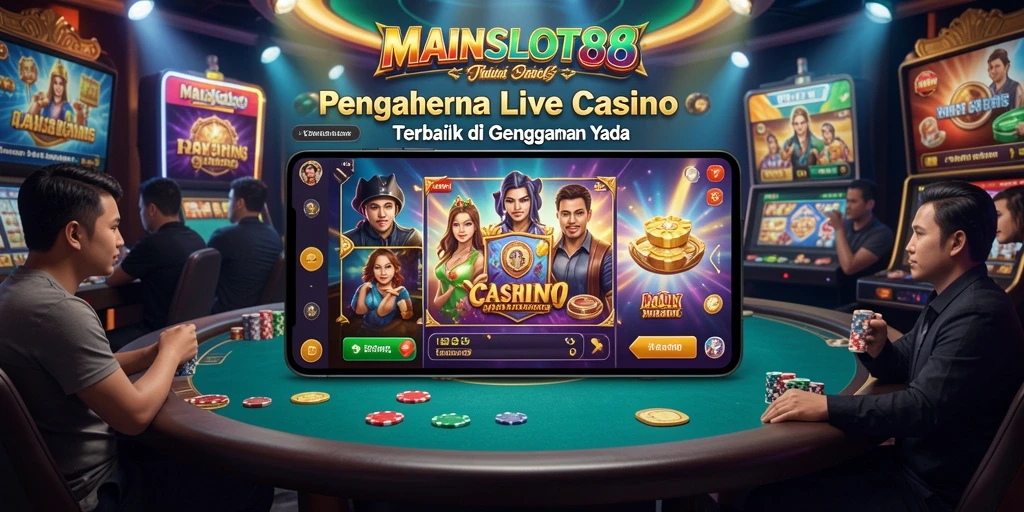 Screenshot MAINSLOT88 menampilkan dealer langsung dan gameplay yang seru.