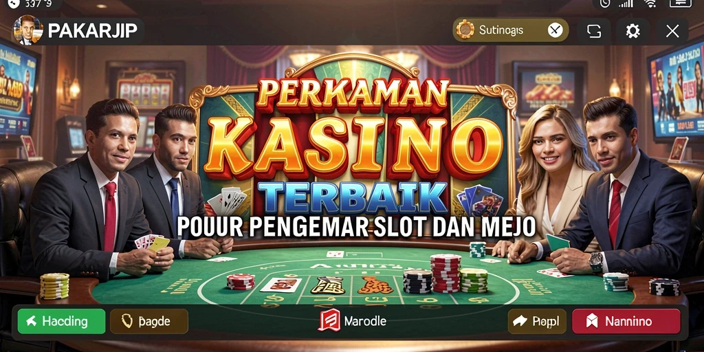 Screenshot gameplay PAKARJP menampilkan slot dan meja kasino yang menarik.