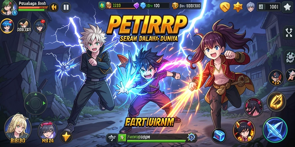 Tangkapan layar yang menunjukkan aksi seru dalam <strong>PETIRRP</strong> dengan karakter anime favorit.