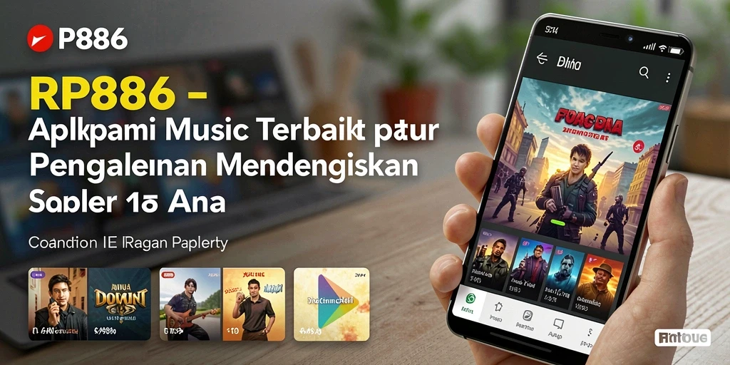 Screenshot menunjukkan antarmuka RP886 saat memainkan lagu pilihan.