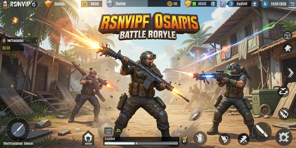 Tangkapan layar gameplay RSNVIP6 yang menampilkan aksi seru di arena Battle Royale.