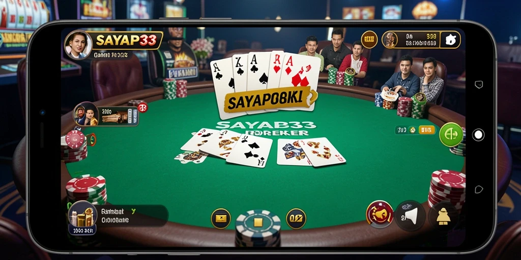 Tangkapan layar gameplay Poker SAYAP33 yang mendebarkan.