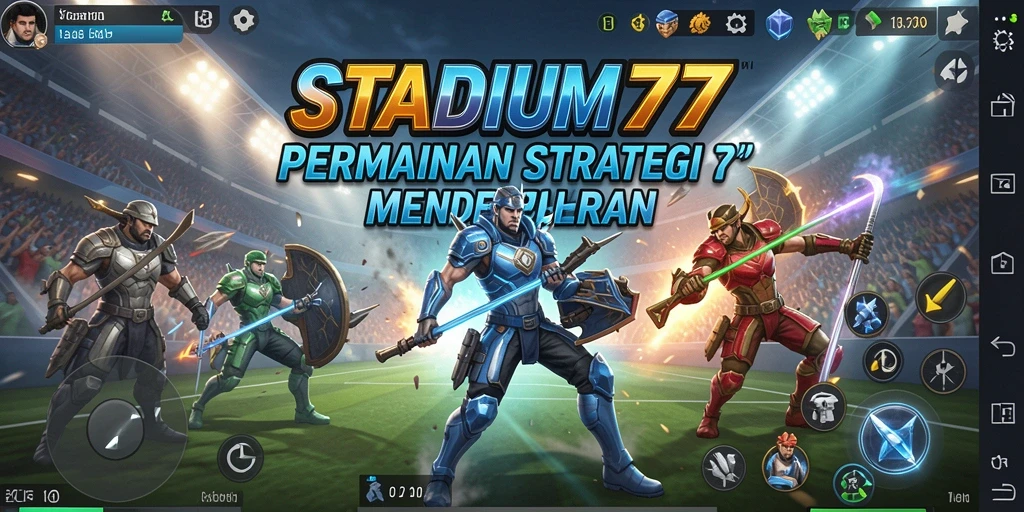 Tangkapan layar yang menunjukkan aksi seru dalam STADIUM77.