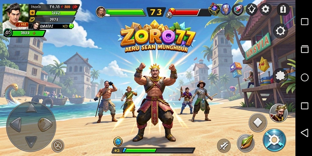 Tampilan gameplay seru dari ZORO77 yang penuh tantangan.